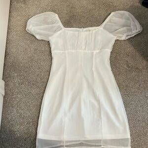 Alter’d State white puff sleeve mini dress